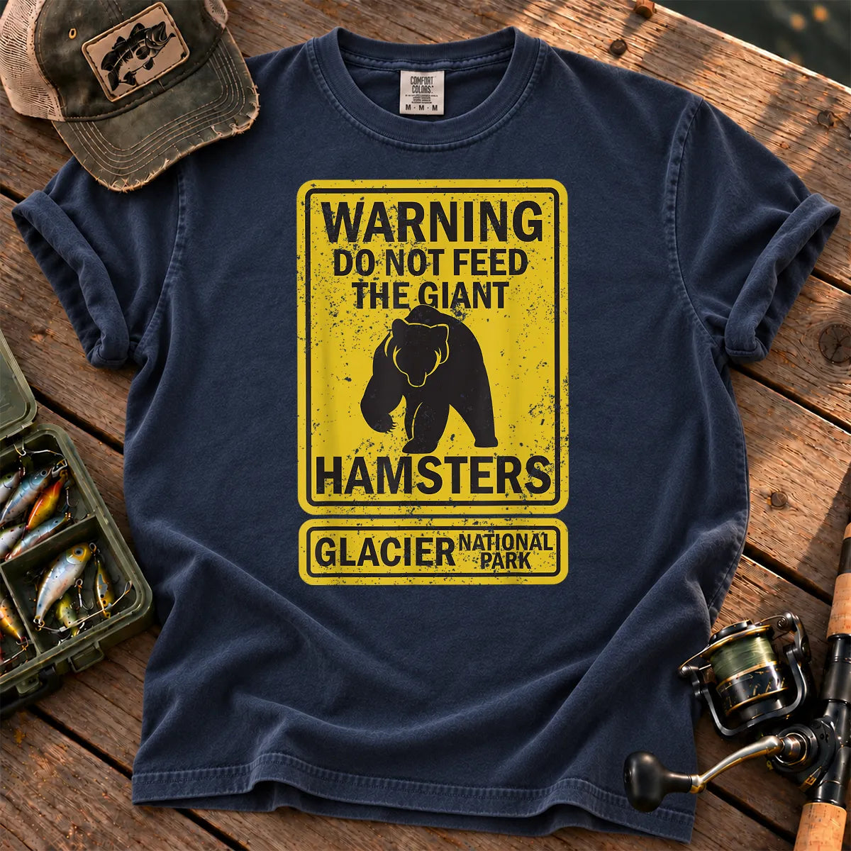 Do Not Feed Giant Hamsters Glacier T-Shirt in True Navy