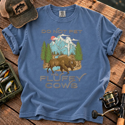 Do Not Pet Fluffy Cows Yellowstone Bison T-Shirt in Blue Jean
