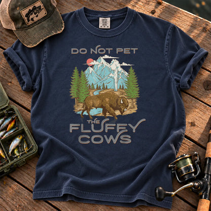 Do Not Pet Fluffy Cows Yellowstone Bison T-Shirt in True Navy