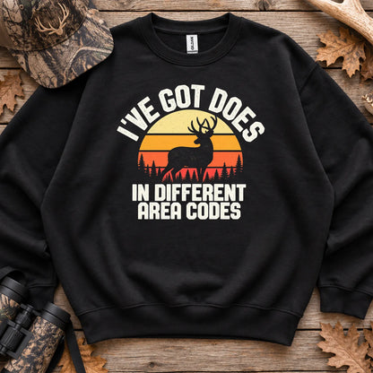 Does in Different Area Codes Sweatshirt in Black
