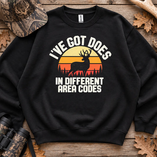 Does in Different Area Codes Sweatshirt in Black