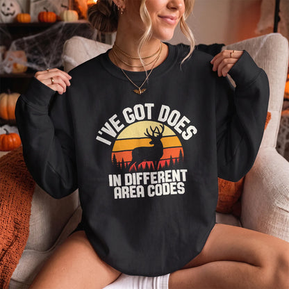 Does in Different Area Codes Sweatshirt Women model in Black