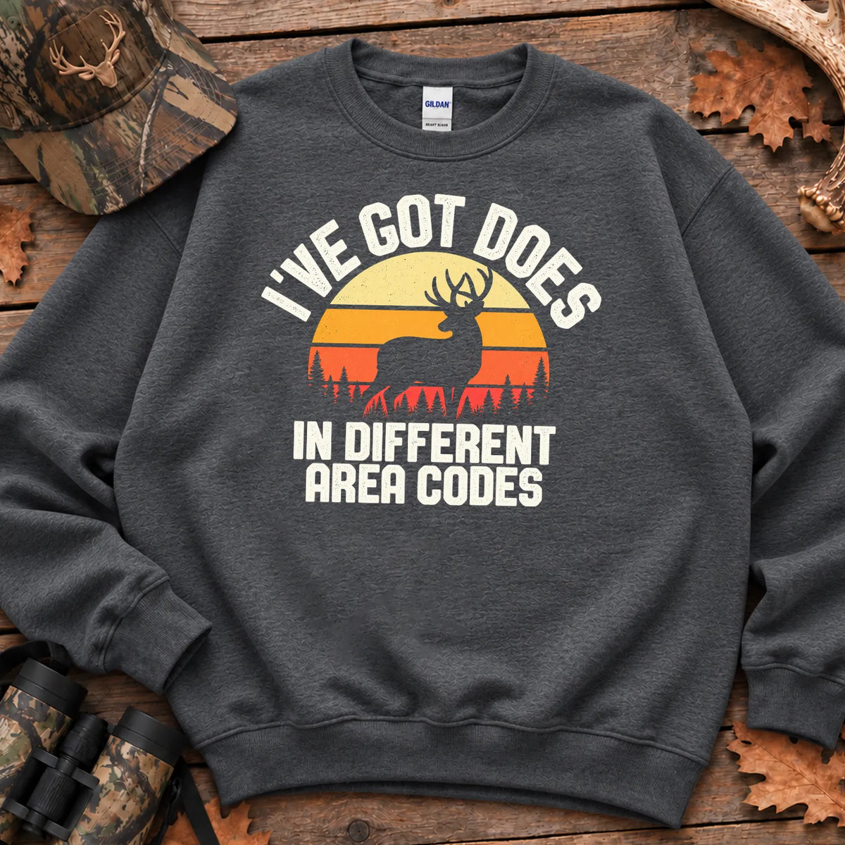 Does in Different Area Codes Sweatshirt in Dark Heather