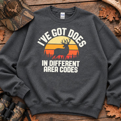 Does in Different Area Codes Sweatshirt in Dark Heather
