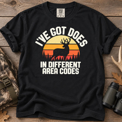 Does in Different Area Codes T-Shirt in Black