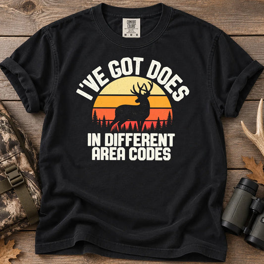 Does in Different Area Codes T-Shirt in Black
