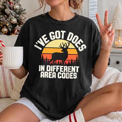 Does in Different Area Codes T-Shirt Women model in Black