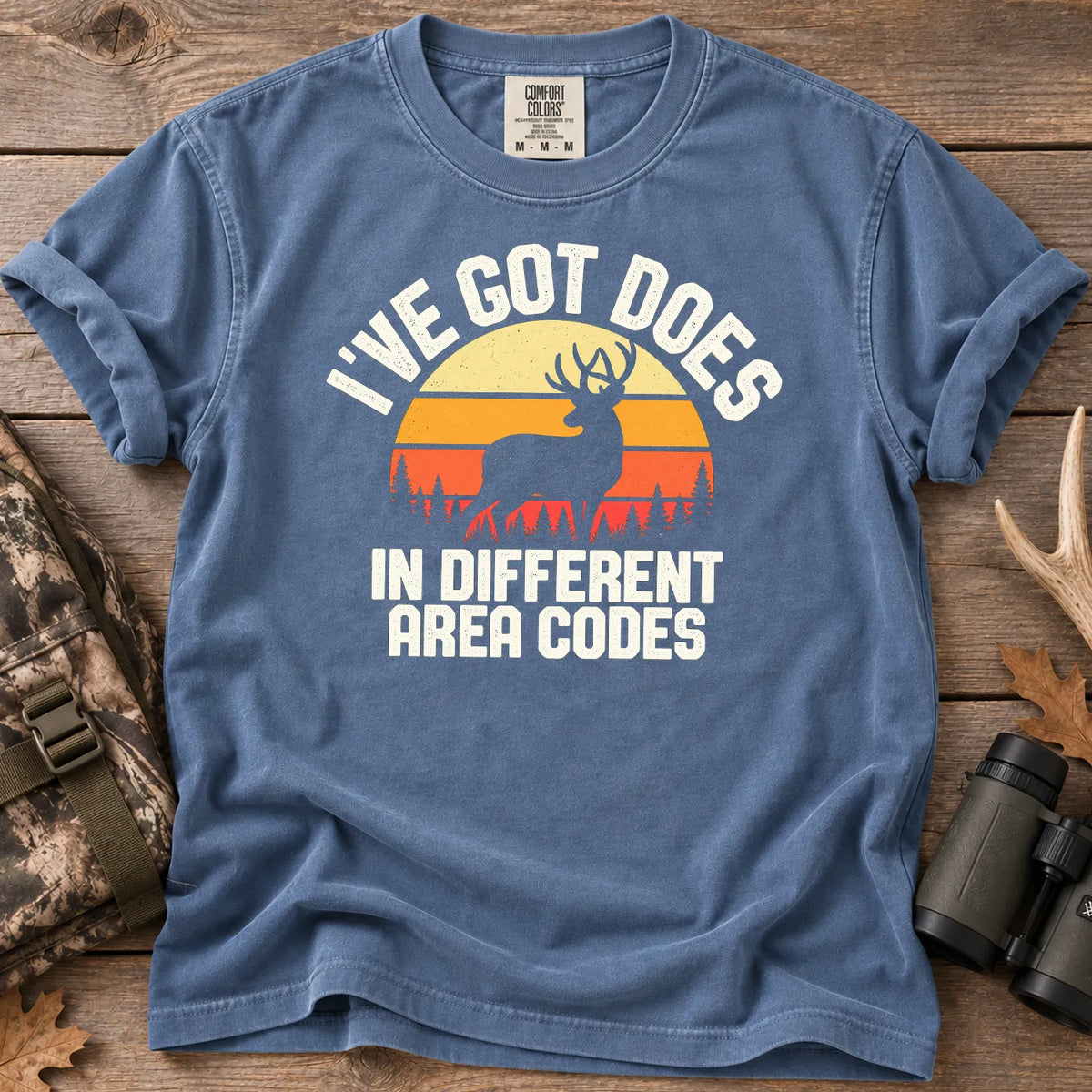 Does in Different Area Codes T-Shirt in Blue Jean
