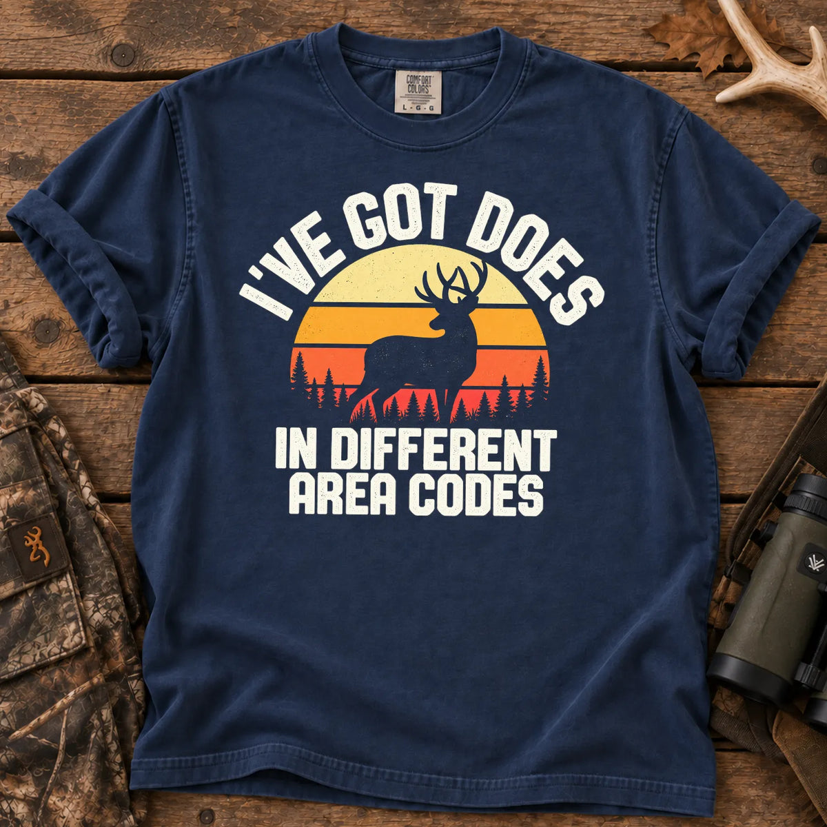 Does in Different Area Codes T-Shirt in True Navy