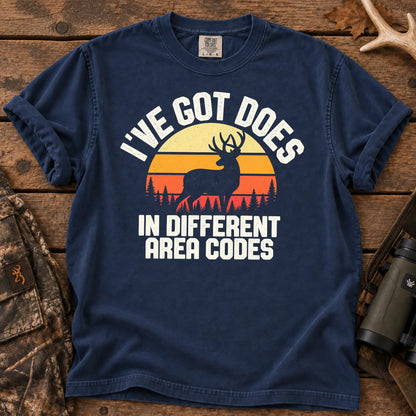 Does in Different Area Codes T-Shirt in True Navy