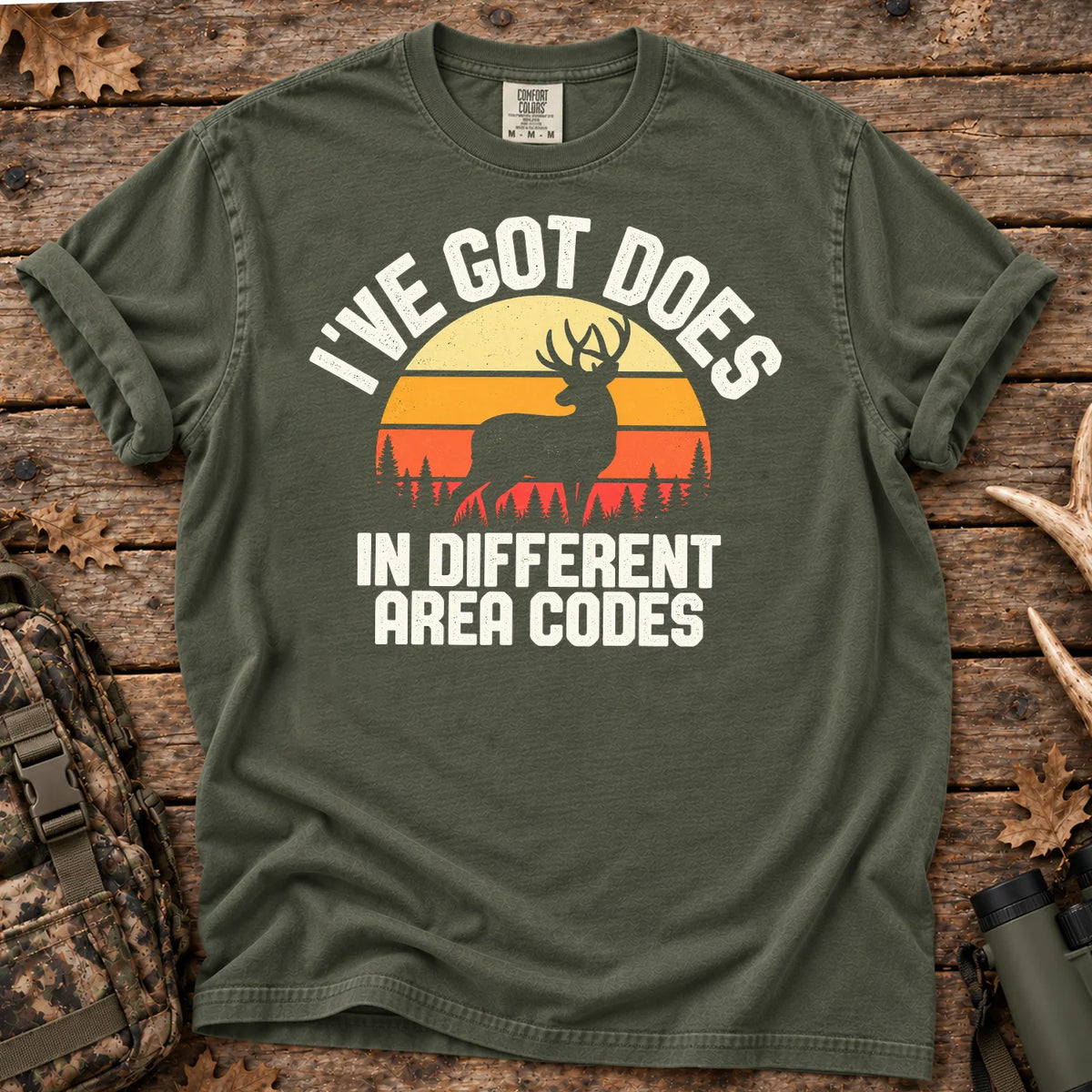 Does in Different Area Codes T-Shirt in Moss