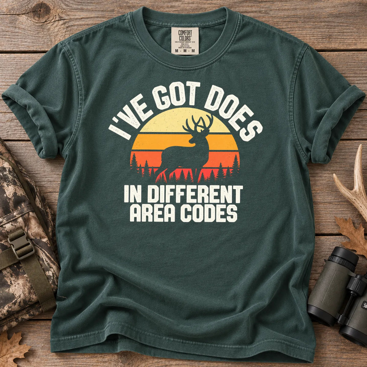 Does in Different Area Codes T-Shirt in Blue Spruce