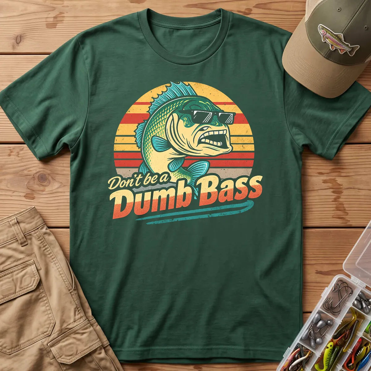 Don't Be a Dumb Bass T-Shirt in Forest Green