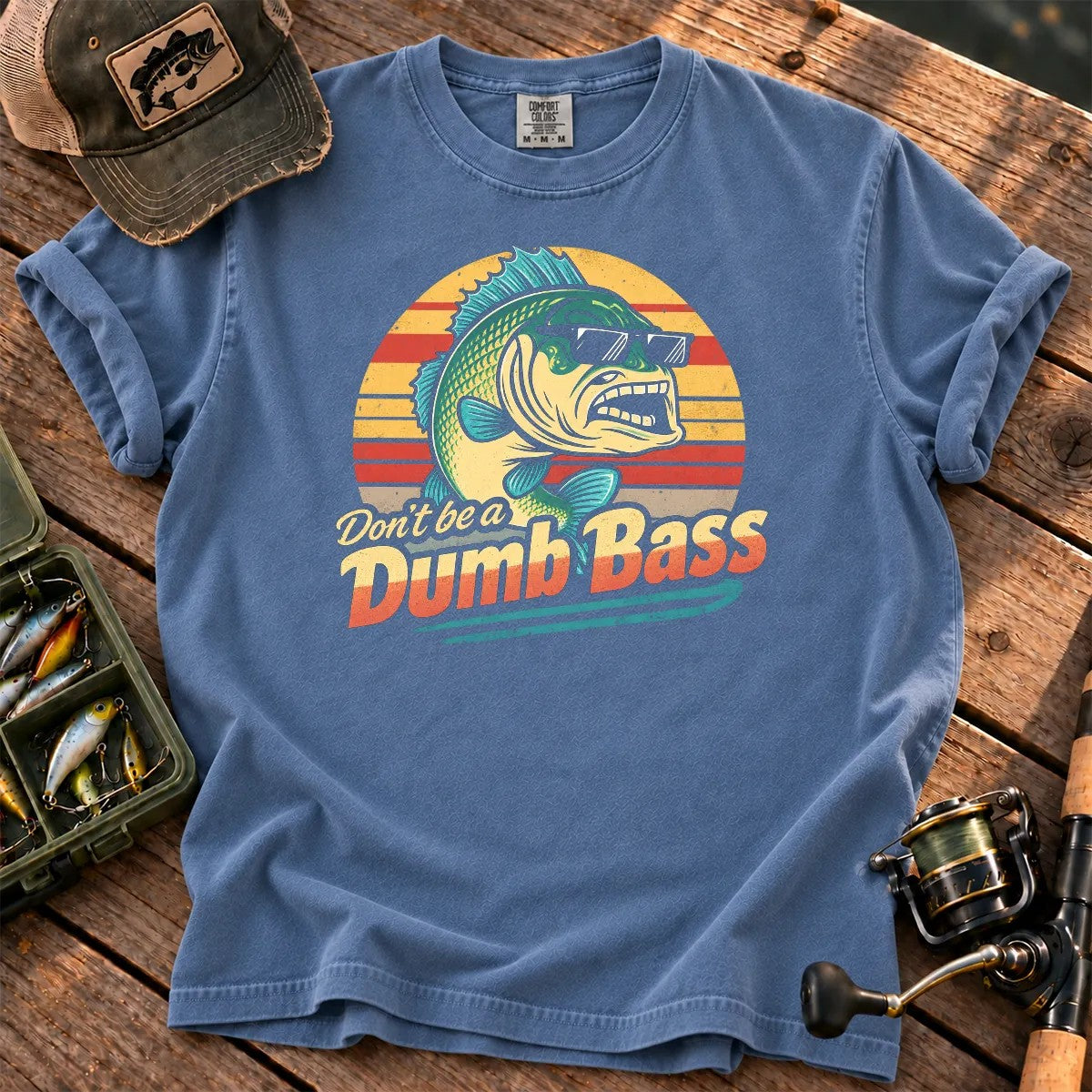 Don't Be a Dumb Bass T-Shirt in Blue Jean
