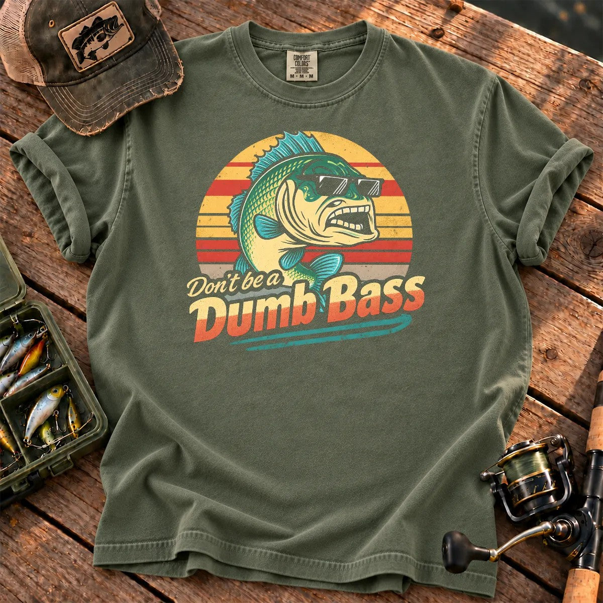Don't Be a Dumb Bass T-Shirt in Moss