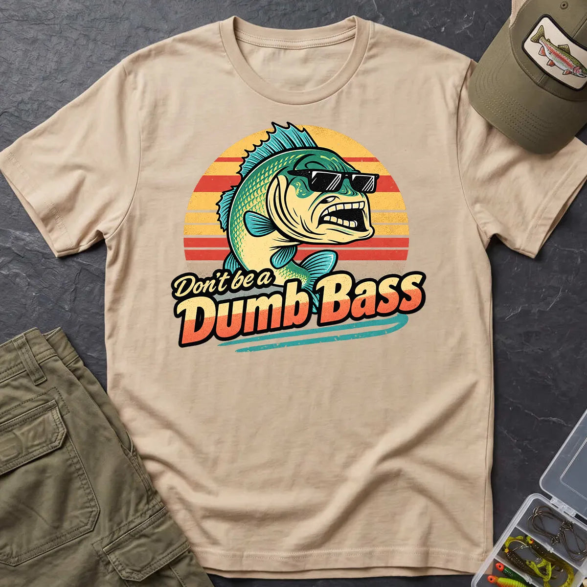 Don't Be a Dumb Bass T-Shirt in Sand