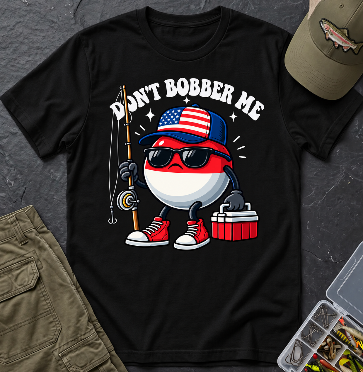 Don't Bobber Me Patriotic T-Shirt in Black