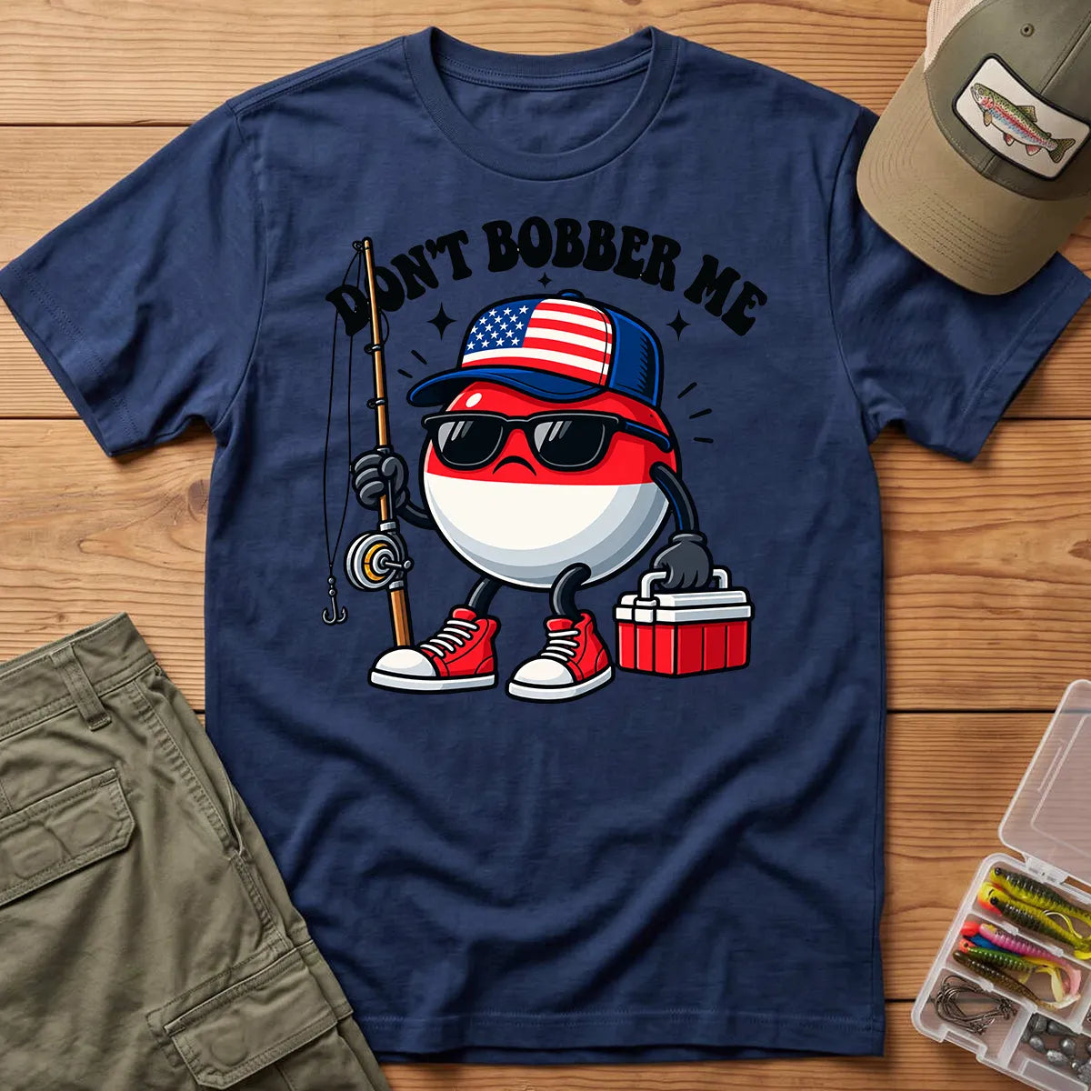 Don't Bobber Me Patriotic T-Shirt in Navy