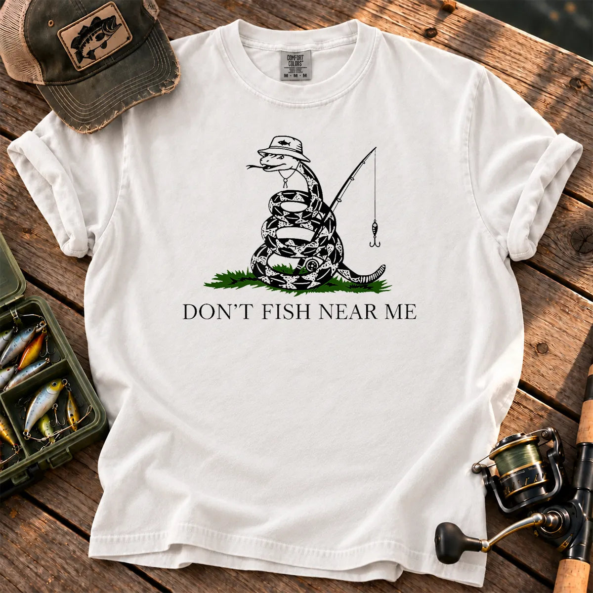 Don't Fish Near Me T-Shirt in White