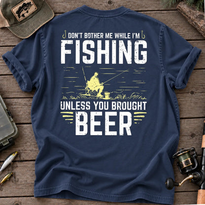Don't Bother Me While I'm Fishing T-Shirt in True Navy