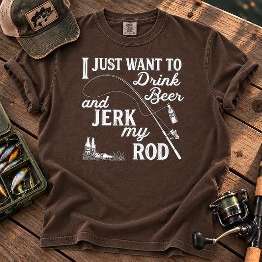 Drink Beer and Fish T-Shirt in Espresso