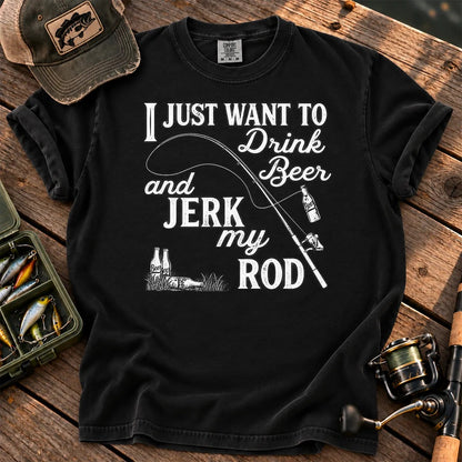 Drink Beer and Fish T-Shirt in Black