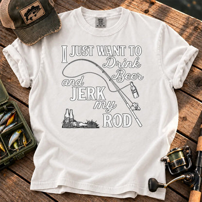 Drink Beer and Fish T-Shirt in White