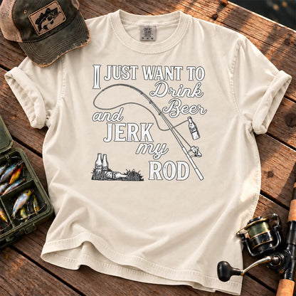 Drink Beer and Fish T-Shirt in Ivory