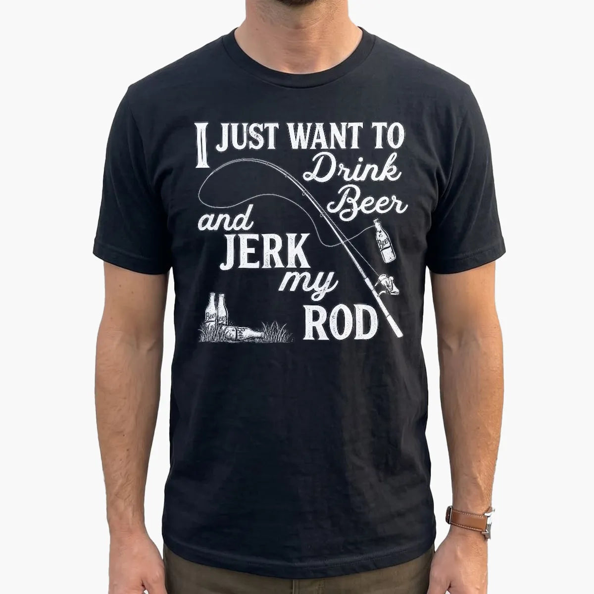 Drink Beer and Fish T-Shirt lifestyle mockup