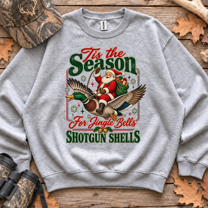 Duck Hunting Christmas Sweatshirt in Sport Grey