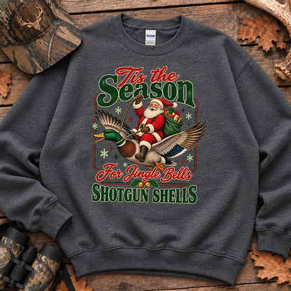 Duck Hunting Christmas Sweatshirt in Dark Heather