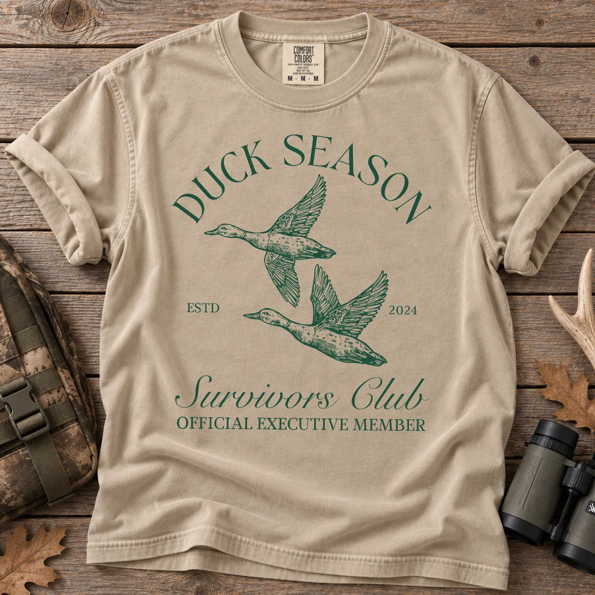 Duck Season Survivor T-Shirt in Sandstone