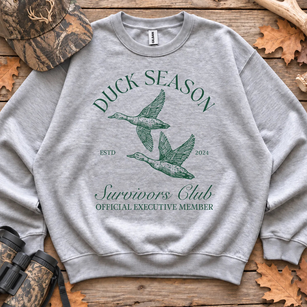 Duck Season Survivors Club Sweatshirt in Sport Grey