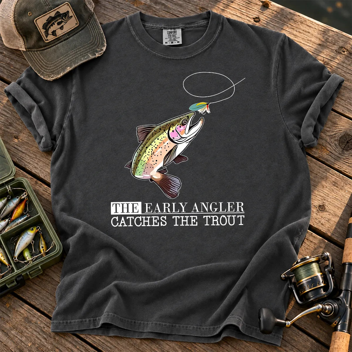 Early Angler Trout T-Shirt in Pepper