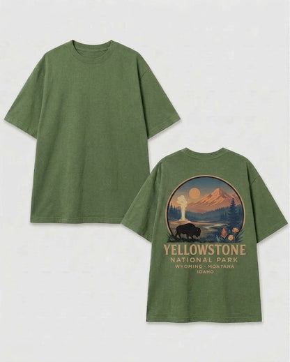 Retro Yellowstone National Park T-shirt, Unisex Garment-Dyed Shirt, National Park Lover Shirt