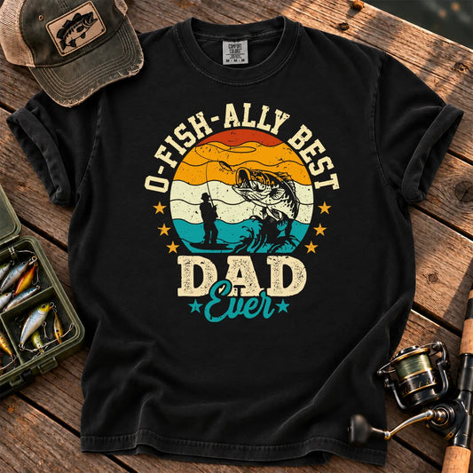 Fish Ally Best Dad Ever T-Shirt in Black