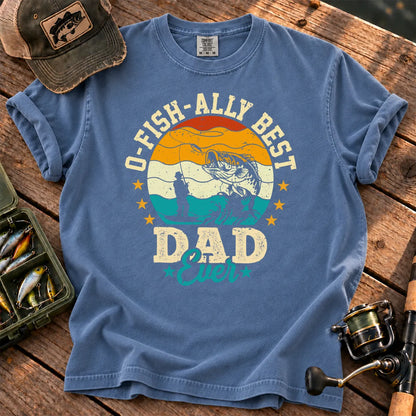Fish Ally Best Dad Ever T-Shirt in Blue Jean