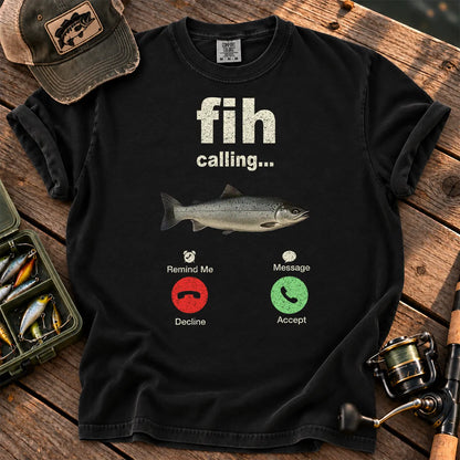 Fish Calling T-Shirt in Black