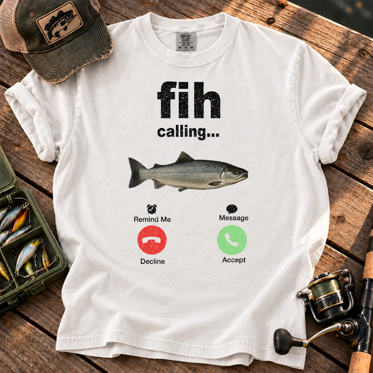 Fish Calling T-Shirt in White