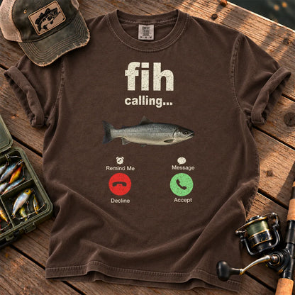 Fish Calling T-Shirt in Espresso
