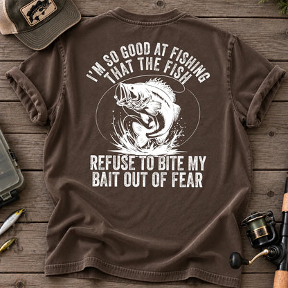 Fish Refuse to Bite My Bait Bass Fishing T-Shirt in Espresso