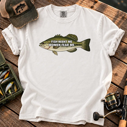Fish Want Me Women Fear Me T-Shirt in White