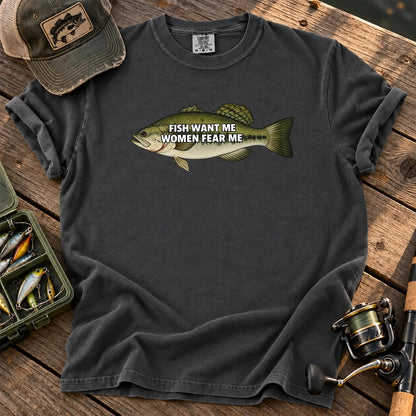 Fish Want Me Women Fear Me T-Shirt in Pepper