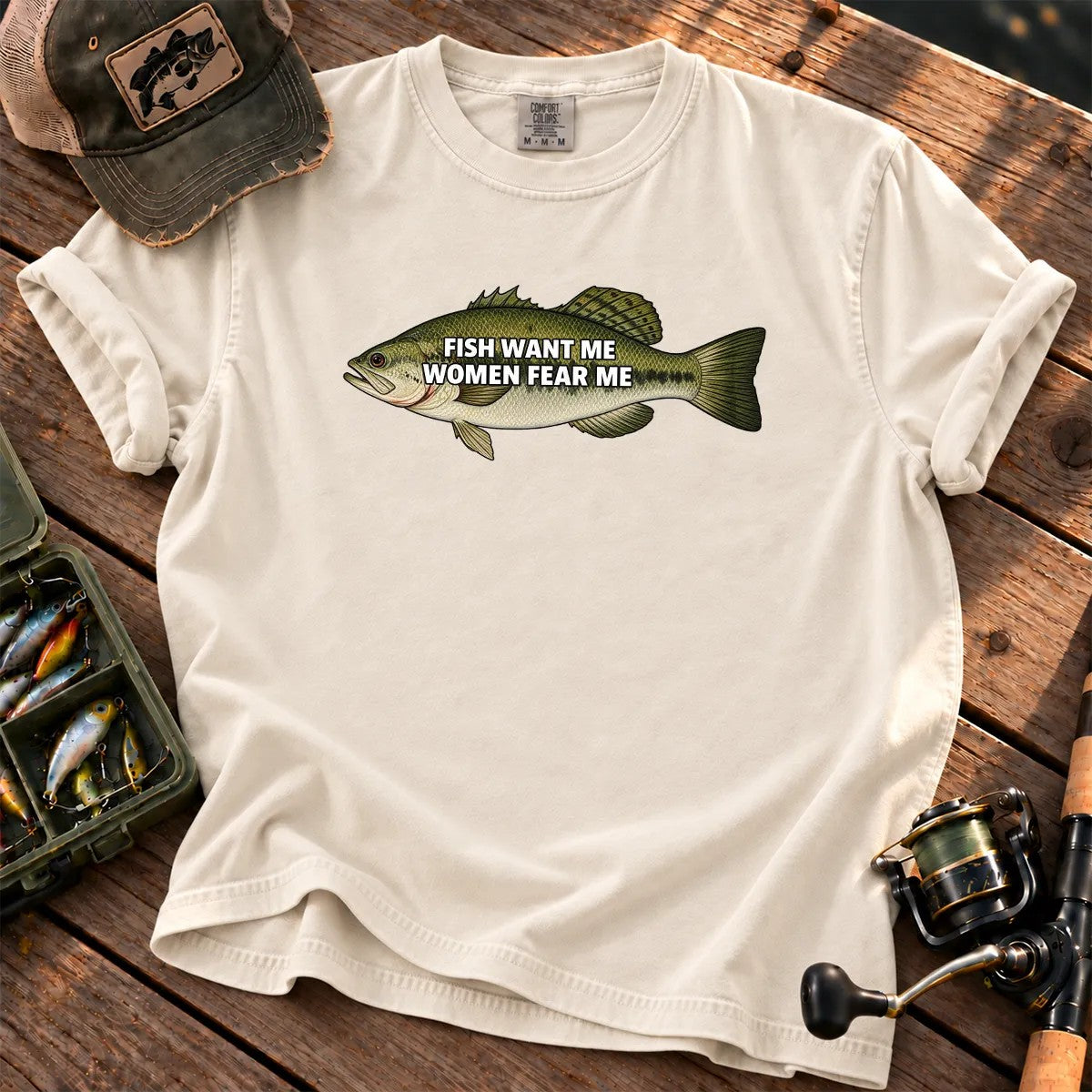 Fish Want Me Women Fear Me T-Shirt in Ivory