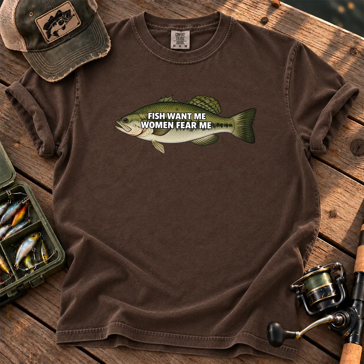 Fish Want Me Women Fear Me T-Shirt in Espresso