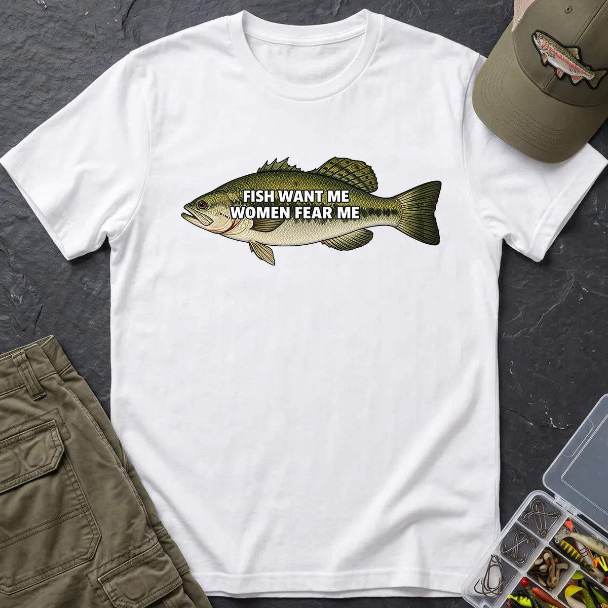 Fish Want Me Women Fear Me T-Shirt in White