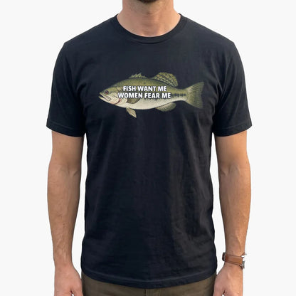 Fish Want Me Women Fear Me T-Shirt lifestyle mockup