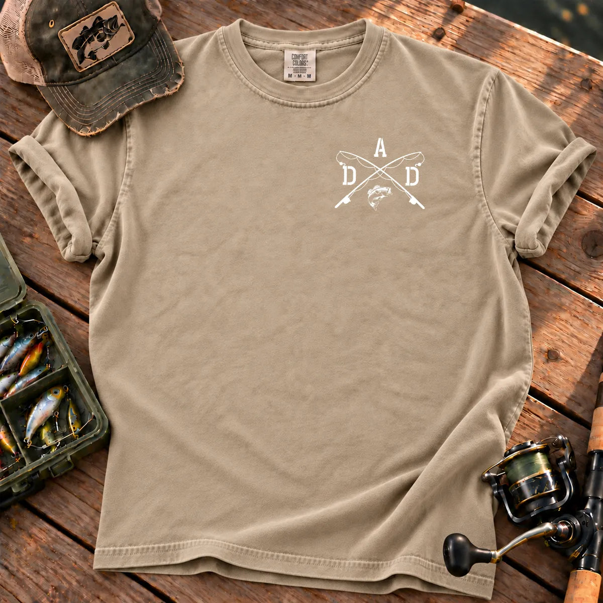 Fishing Dad Monogram T-Shirt in Sandstone