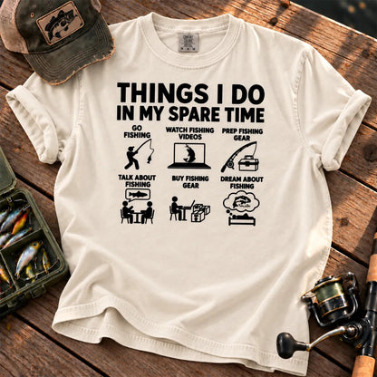 Fishing in My Spare Time T-Shirt in Ivory