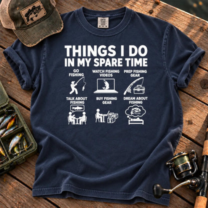 Fishing in My Spare Time T-Shirt in True Navy